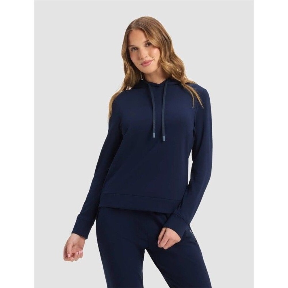 Cozy Earth Hoodie Navy Brushed Bamboo Ultra Soft Breathable Pullover Size XS